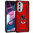 Funda Bumper Silicona y Plastico Mate Carcasa con Magnetico Anillo de dedo Soporte Z01 para Motorola Moto Edge Plus (2022) 5G Rojo
