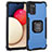 Funda Bumper Silicona y Plastico Mate Carcasa con Magnetico Anillo de dedo Soporte ZJ1 para Samsung Galaxy A02s Azul