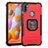 Funda Bumper Silicona y Plastico Mate Carcasa con Magnetico Anillo de dedo Soporte ZJ2 para Samsung Galaxy A11 Rojo