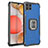 Funda Bumper Silicona y Plastico Mate Carcasa con Magnetico Anillo de dedo Soporte ZJ2 para Samsung Galaxy A42 5G Azul