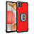 Funda Bumper Silicona y Plastico Mate Carcasa con Magnetico Anillo de dedo Soporte ZJ2 para Samsung Galaxy A42 5G Rojo