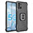 Funda Bumper Silicona y Plastico Mate Carcasa con Magnetico Anillo de dedo Soporte ZJ2 para Samsung Galaxy A51 4G Negro