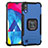 Funda Bumper Silicona y Plastico Mate Carcasa con Magnetico Anillo de dedo Soporte ZJ2 para Samsung Galaxy M10 Azul