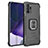 Funda Bumper Silicona y Plastico Mate Carcasa con Magnetico Anillo de dedo Soporte ZJ2 para Samsung Galaxy Note 20 Ultra 5G Negro