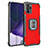 Funda Bumper Silicona y Plastico Mate Carcasa con Magnetico Anillo de dedo Soporte ZJ2 para Samsung Galaxy Note 20 Ultra 5G Rojo