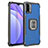 Funda Bumper Silicona y Plastico Mate Carcasa con Magnetico Anillo de dedo Soporte ZJ2 para Xiaomi Redmi 9T 4G Azul