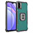 Funda Bumper Silicona y Plastico Mate Carcasa con Magnetico Anillo de dedo Soporte ZJ2 para Xiaomi Redmi 9T 4G Verde