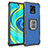 Funda Bumper Silicona y Plastico Mate Carcasa con Magnetico Anillo de dedo Soporte ZJ2 para Xiaomi Redmi Note 9 Pro Max Azul