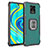 Funda Bumper Silicona y Plastico Mate Carcasa con Magnetico Anillo de dedo Soporte ZJ2 para Xiaomi Redmi Note 9S Verde