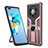 Funda Bumper Silicona y Plastico Mate Carcasa con Magnetico Anillo de dedo Soporte ZL1 para Huawei Mate 40 Pro+ Plus Oro Rosa