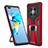 Funda Bumper Silicona y Plastico Mate Carcasa con Magnetico Anillo de dedo Soporte ZL1 para Huawei Mate 40 Pro Rojo