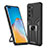 Funda Bumper Silicona y Plastico Mate Carcasa con Magnetico Anillo de dedo Soporte ZL1 para Huawei P40 Pro Negro
