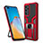 Funda Bumper Silicona y Plastico Mate Carcasa con Magnetico Anillo de dedo Soporte ZL1 para Huawei P40 Rojo