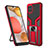 Funda Bumper Silicona y Plastico Mate Carcasa con Magnetico Anillo de dedo Soporte ZL1 para Samsung Galaxy A12 Nacho Rojo