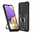 Funda Bumper Silicona y Plastico Mate Carcasa con Magnetico Anillo de dedo Soporte ZL1 para Samsung Galaxy A32 5G Negro