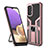 Funda Bumper Silicona y Plastico Mate Carcasa con Magnetico Anillo de dedo Soporte ZL1 para Samsung Galaxy A32 5G Oro Rosa