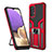 Funda Bumper Silicona y Plastico Mate Carcasa con Magnetico Anillo de dedo Soporte ZL1 para Samsung Galaxy A32 5G Rojo