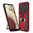 Funda Bumper Silicona y Plastico Mate Carcasa con Magnetico Anillo de dedo Soporte ZL1 para Samsung Galaxy M02s Rojo