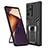 Funda Bumper Silicona y Plastico Mate Carcasa con Magnetico Anillo de dedo Soporte ZL1 para Samsung Galaxy Note 20 Ultra 5G Negro