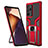 Funda Bumper Silicona y Plastico Mate Carcasa con Magnetico Anillo de dedo Soporte ZL1 para Samsung Galaxy Note 20 Ultra 5G Rojo