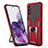 Funda Bumper Silicona y Plastico Mate Carcasa con Magnetico Anillo de dedo Soporte ZL1 para Samsung Galaxy S20 5G Rojo