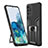Funda Bumper Silicona y Plastico Mate Carcasa con Magnetico Anillo de dedo Soporte ZL1 para Samsung Galaxy S20 Plus 5G Negro