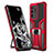 Funda Bumper Silicona y Plastico Mate Carcasa con Magnetico Anillo de dedo Soporte ZL1 para Samsung Galaxy S20 Ultra 5G Rojo