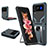 Funda Bumper Silicona y Plastico Mate Carcasa con Magnetico Anillo de dedo Soporte ZL1 para Samsung Galaxy Z Flip3 5G Cian