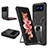 Funda Bumper Silicona y Plastico Mate Carcasa con Magnetico Anillo de dedo Soporte ZL1 para Samsung Galaxy Z Flip3 5G Negro