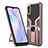 Funda Bumper Silicona y Plastico Mate Carcasa con Magnetico Anillo de dedo Soporte ZL1 para Xiaomi Redmi 9AT Oro Rosa