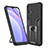 Funda Bumper Silicona y Plastico Mate Carcasa con Magnetico Anillo de dedo Soporte ZL1 para Xiaomi Redmi 9T 4G Negro