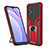 Funda Bumper Silicona y Plastico Mate Carcasa con Magnetico Anillo de dedo Soporte ZL1 para Xiaomi Redmi 9T 4G Rojo