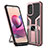 Funda Bumper Silicona y Plastico Mate Carcasa con Magnetico Anillo de dedo Soporte ZL1 para Xiaomi Redmi Note 10 4G Oro Rosa