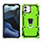 Funda Bumper Silicona y Plastico Mate Carcasa con Magnetico Soporte A01 para Apple iPhone 12 Menta Verde