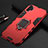 Funda Bumper Silicona y Plastico Mate Carcasa con Magnetico Soporte A01 para Samsung Galaxy Note 10 Plus 5G Rojo