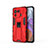 Funda Bumper Silicona y Plastico Mate Carcasa con Magnetico Soporte A01 para Xiaomi Mi 11 Pro 5G Rojo