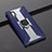 Funda Bumper Silicona y Plastico Mate Carcasa con Magnetico Soporte A02 para Samsung Galaxy Note 10 Plus Azul