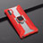 Funda Bumper Silicona y Plastico Mate Carcasa con Magnetico Soporte A02 para Samsung Galaxy Note 10 Plus Rojo
