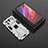Funda Bumper Silicona y Plastico Mate Carcasa con Magnetico Soporte A02 para Xiaomi Mi 11 Ultra 5G Blanco