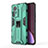 Funda Bumper Silicona y Plastico Mate Carcasa con Magnetico Soporte A02 para Xiaomi Mi 12 Pro 5G Verde