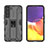 Funda Bumper Silicona y Plastico Mate Carcasa con Magnetico Soporte A03 para Samsung Galaxy S21 Plus 5G Negro