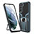 Funda Bumper Silicona y Plastico Mate Carcasa con Magnetico Soporte A05 para Samsung Galaxy S21 Plus 5G Cian