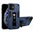 Funda Bumper Silicona y Plastico Mate Carcasa con Magnetico Soporte H01 para Apple iPhone 12 Azul