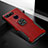 Funda Bumper Silicona y Plastico Mate Carcasa con Magnetico Soporte H02 para Huawei Honor V20 Rojo
