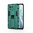 Funda Bumper Silicona y Plastico Mate Carcasa con Magnetico Soporte H02 para Xiaomi Mi 11 5G Verde