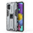 Funda Bumper Silicona y Plastico Mate Carcasa con Magnetico Soporte KC1 para Samsung Galaxy A51 4G Gris