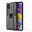 Funda Bumper Silicona y Plastico Mate Carcasa con Magnetico Soporte KC1 para Samsung Galaxy A51 4G Negro