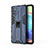 Funda Bumper Silicona y Plastico Mate Carcasa con Magnetico Soporte KC1 para Samsung Galaxy A71 5G Azul