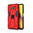 Funda Bumper Silicona y Plastico Mate Carcasa con Magnetico Soporte KC1 para Xiaomi Poco X3 NFC Rojo