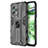 Funda Bumper Silicona y Plastico Mate Carcasa con Magnetico Soporte KC1 para Xiaomi Poco X5 5G Negro